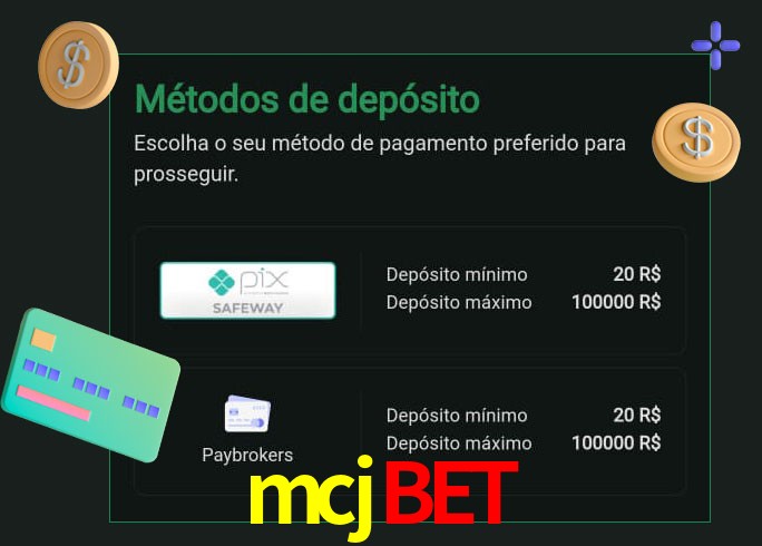 O cassino mcjbet oferece uma grande variedade de métodos de pagamento
